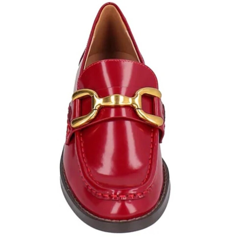 Bibi Lou Women’s Red Leather Loafers. Sz 7. NWOB